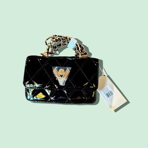 Valentino NWT crossbody, black quilted patent leather Beautiful bag retail $349